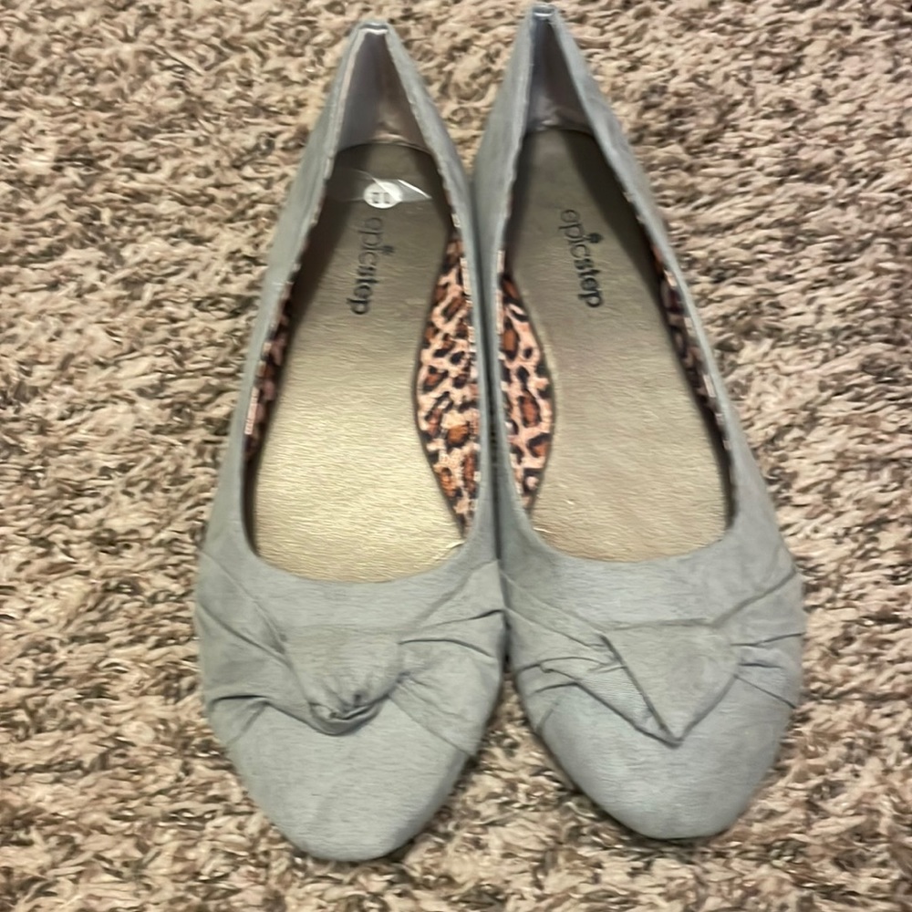 Women's Knotted Front Canvas Round Toe Ballet Flats-Comfortable Cute Dress Flats